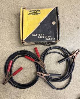 Super Charge 848f Vintage 12 Ft Copper Battery Booster Jumper Cables With Box