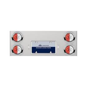 34107 United Pacific License Plate Light Panel 33 3/4 Inch Ss With 4 19 Red &