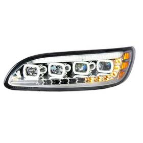 United Pacific 35841 Headlight L/h Chrome Quad Led With Directional &
