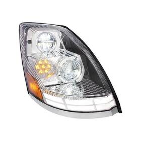 35894 United Pacific Headlight R/h Chrome Led With Abs Rear Housing