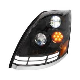 35895 United Pacific Headlight Black Led Driver Side With Dual Col For Volvo