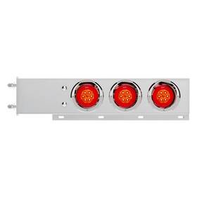 61008 United Pacific Light Bar With Visors Stainless Steel Red Led/lens 3