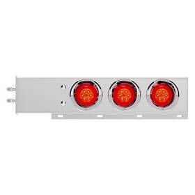 61020 United Pacific Light Bar Rear With Visors Stainless Steel Six 4 Inch Led