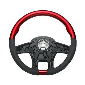 United Pacific 88350 Steering Wheel 18 Inch Dia. Candy Red Leather And Wood Fits