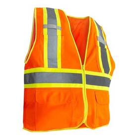 99220xl United Pacific High Visibility Safety Vest Orange With Reflective