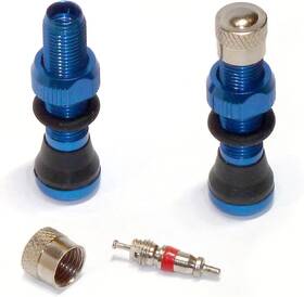 Fr-2140lblue Velotubes Tubeless Schrader Valve - Alloy Pair Choose 40mm Blue