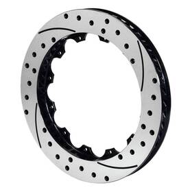 160-8400-bk Wilwood - 72 Curved Vane Drilled And Slotted 2-piece Passenger Side