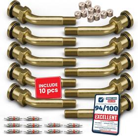Yalla2buy 198715585070 Premium 10 Packs Truck Valve Stems Brass Tire Extender Metal Copper
