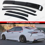 Trim Window Visors W/ Clip+rear Roof Spoiler For 18-24 Toyota Camry Blk. Fixed Price $84.99.