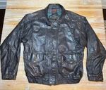 Vintage Eddie Bauer Goose Down Fill Leather Aviation Jacket Brown Sz Large. Fixed Price $111.99.