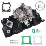 Barrel Carburetor & Black Intake Manifold For Chevrolet Engines 327 350 400. Fixed Price $435.29.