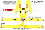 Point Racing Harness Sfi 16.1 W/ Chest Strap 3" Cam Lock Yellow Racerdirect. Fixed Price $154.99.