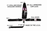 Rjs Sfi 16.1 Cam Lock 5PT Racing Harness Belt V Mount Black Made The Usa. Fixed Price $149.99.