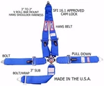 Rjs Racing Sfi 16.1 Point Hans Cam Lock V Roll Bar Mount Belt Blue 1044503. Fixed Price $174.99.