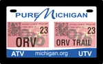 Michigan Atv Utv Orv Trail Permit Sticker Plate Aluminum 7X4 License Holder. Fixed Price $18.99.