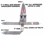 Sfi 16.1 Racing Harness 5 Point V Mount 3" Latch & Link Racerdirect Gray. Fixed Price $98.99.