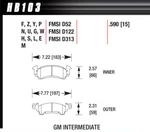 Hawk Brake #HB103U.590 Full Size Fits Gm DTC-70. Fixed Price $223.19.