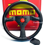 Momo Montecarlo Genuine Leather Racing Steering Wheel Red Stitch , 350MM 14INCH. Fixed Price $72.99.