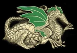 MA16132 *nos* Great 1982 **winged Dragon** Mystical Creature Solid Brass Buckle. Fixed Price $30.00.