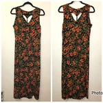 Vintage 90S Dark Floral Grunge Hawaiian Cruise Sundress Car Wash Hem T8. Fixed Price $42.00.
