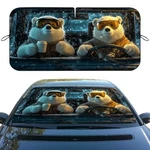 Car Window Sun Shield Funny Drive Cute Winter Snow 59"L X 31.5"W Polar Bear. Fixed Price $30.56.