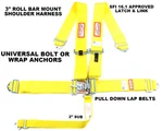 Racing Harness 5 Pt Sfi 16.1 Roll Bar Mount 3" Latch & Link Yellow Racerdirect. Fixed Price $97.99.