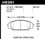 Hawk Performance HB361S.622 HT-10 Disc Brake Pad Fits 00-11 Civic Rsx S2000. Fixed Price $237.59.
