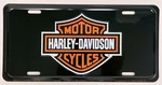 Harley Davidson Bar And Shield Orange Logo Black Aluminum License Plate Tag. Fixed Price $12.59.