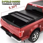 5.5FT Tri-fold Hard Truck Tonneau Cover For 2022-2025 Toyota Tundra W/ Light. Fixed Price $329.00.