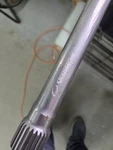 Strange Oval Gun Drilled Rem Polished Axle, 32 1/2 In 1.145 Od. Fixed Price $150.00.