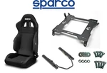Sparco R100 Black Seat W/base + Track Set Mount Kit For 92-99 Bmw E36 Sedan. Fixed Price $653.00.