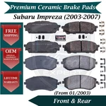 New Oe Front & Rear Ceramic Brake Pads Kit For 2003-2007 Subaru Impreza 9 Yr Wa.. Fixed Price $164.94.