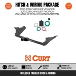 Curt Class 3 Hitch & Taillight Converter Bundle For Grand Caravan / Pacifica. Fixed Price $294.95.