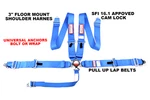 Floor Mounted Sfi 16.1 Racing Harness Universal 5 Point Seat Belt 3" Cam Lock. Fixed Price $145.99.