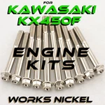 Engine Bolt Kit Kawasaki '06-'15 KX450F Works Nickel Finish Insta-worthy!. Fixed Price $39.99.