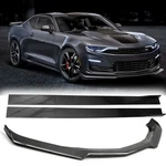 For Camaro Ss 16-24 /19-24 Ls Lt Rs Front Bumper Lip Kit Side Skirt Carbon Fiber. Fixed Price $119.00.