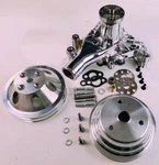 Sb Chevy Chrome Long Water Pump & Billet Aluminum 2/3 Groove Pulley Kit Lwp. Fixed Price $189.88.