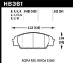 Hawk Performance HB361S.622 HT-10 Disc Brake Pad Fits 00-11 Civic Rsx S2000. Fixed Price $205.99.