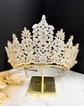 Cubic Zirconia, Diamond Crown, Gold Crystal Princess Jewelry. Fixed Price $249.99.