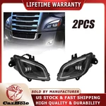 Pair Black Full Led Fog Lights Lamps For 2018-2024 Freightliner Cascadia. Fixed Price $129.95.