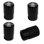 4 Black Billet Aluminum Knurled Tire Air Valve Stem Caps - Pinstripe White Nex. Fixed Price $13.95.