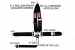 Rjs Racing Sfi 16.1 Latch&link Harness Belt V Roll Bar Mount Black Hw. Fixed Price $91.99.