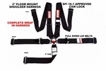 Black Safety Harness All Wrap 5 Point Floor Mount 3" Racing Cam Lock Sfi 16.1. Fixed Price $130.99.