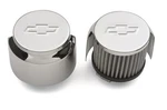 Gm Valve Cover Breathers Chrome Clamp-on Chevrolet Bowtie Log Two Bbc. Fixed Price $84.31.