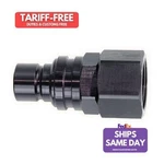 Jiffy-tite 52708, One Black Aluminum Q/r Female 1/2 Npt Plug Valved Perfor. Fixed Price $97.50.