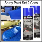 Blue Fabric Leather Vinyl Spray Paint Fiberglass Plastic Seat Carpet Restore 2PK. Fixed Price $49.90.