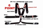 Racerdirect Point Sfi 16.1 Racing Harness Chest Strap 3" Cam Lock Black. Fixed Price $154.99.