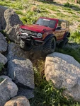 Traxxas TRX-4 1/10 Trail Crawler Truck W/2021 Ford Bronco Body (red). Fixed Price $650.00.