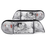 Anzo 121195 Chrome Crystal Headlights W/ Corner/parking For 87-93 Mustang. Fixed Price $184.90.