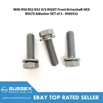 Mini R50 R52 R53 O/s Right Front Driveshaft Hex Bolts &washer Set Of - 9905532. Fixed Price $19.94.